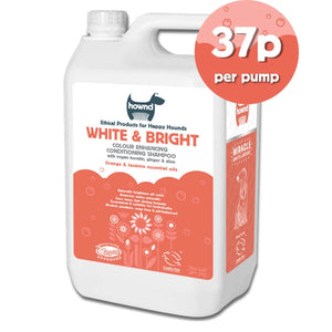 25:1 Professional White and Bright Colour Enhancing Conditioning Shampoo 5L - Hownd groomers, price per pump