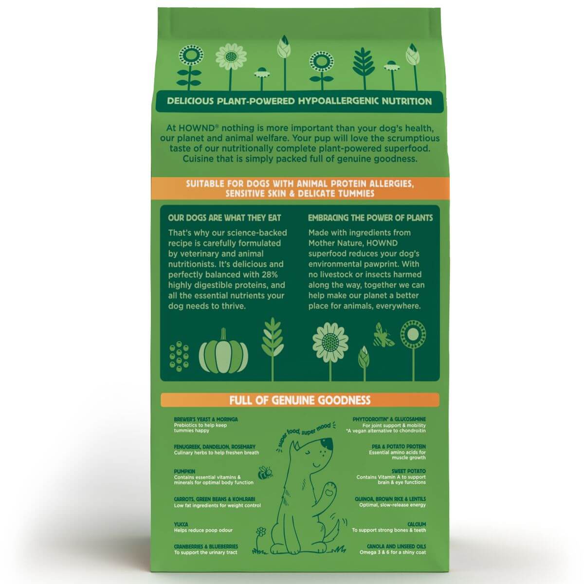 Delicious Pumpkin Quinoa Moringa Hypoallergenic Dry Dog Food - back