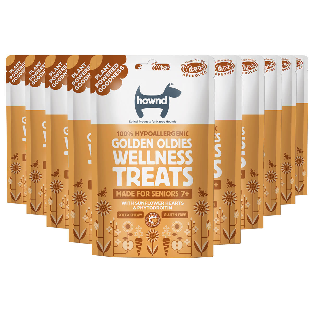 Golden Oldies vegan hypoallergenic Wellness Treats 7+ (100g) x 10 Hownd