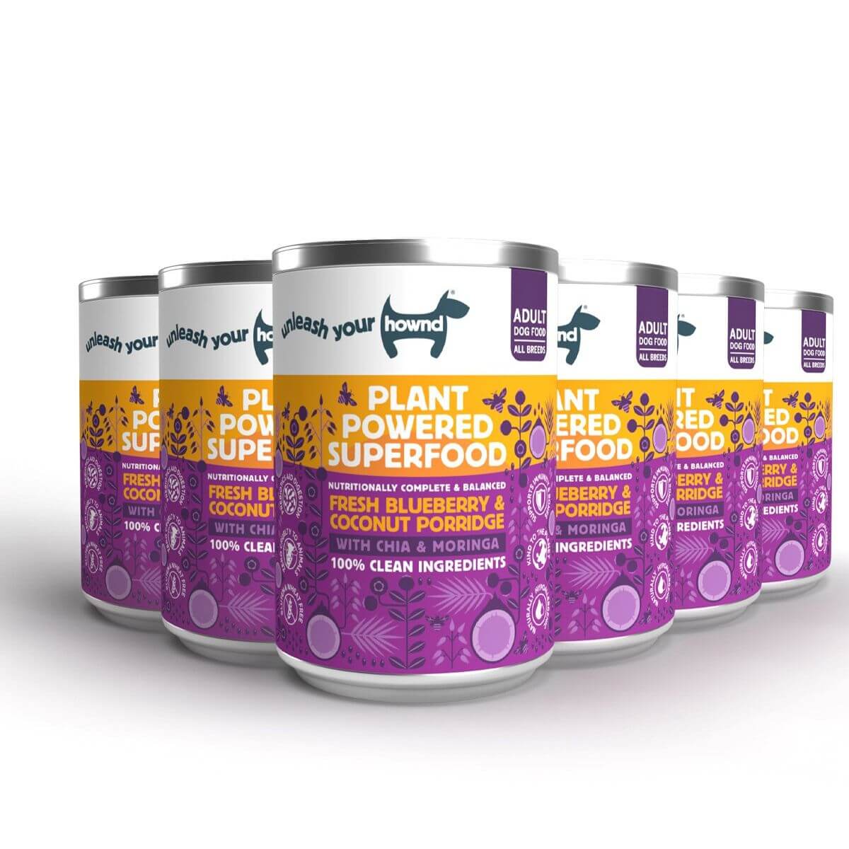 Hownd Vegan Hypoallergenic Blueberry Porridge Wet Dog Food 1200x1200 x 6 pack