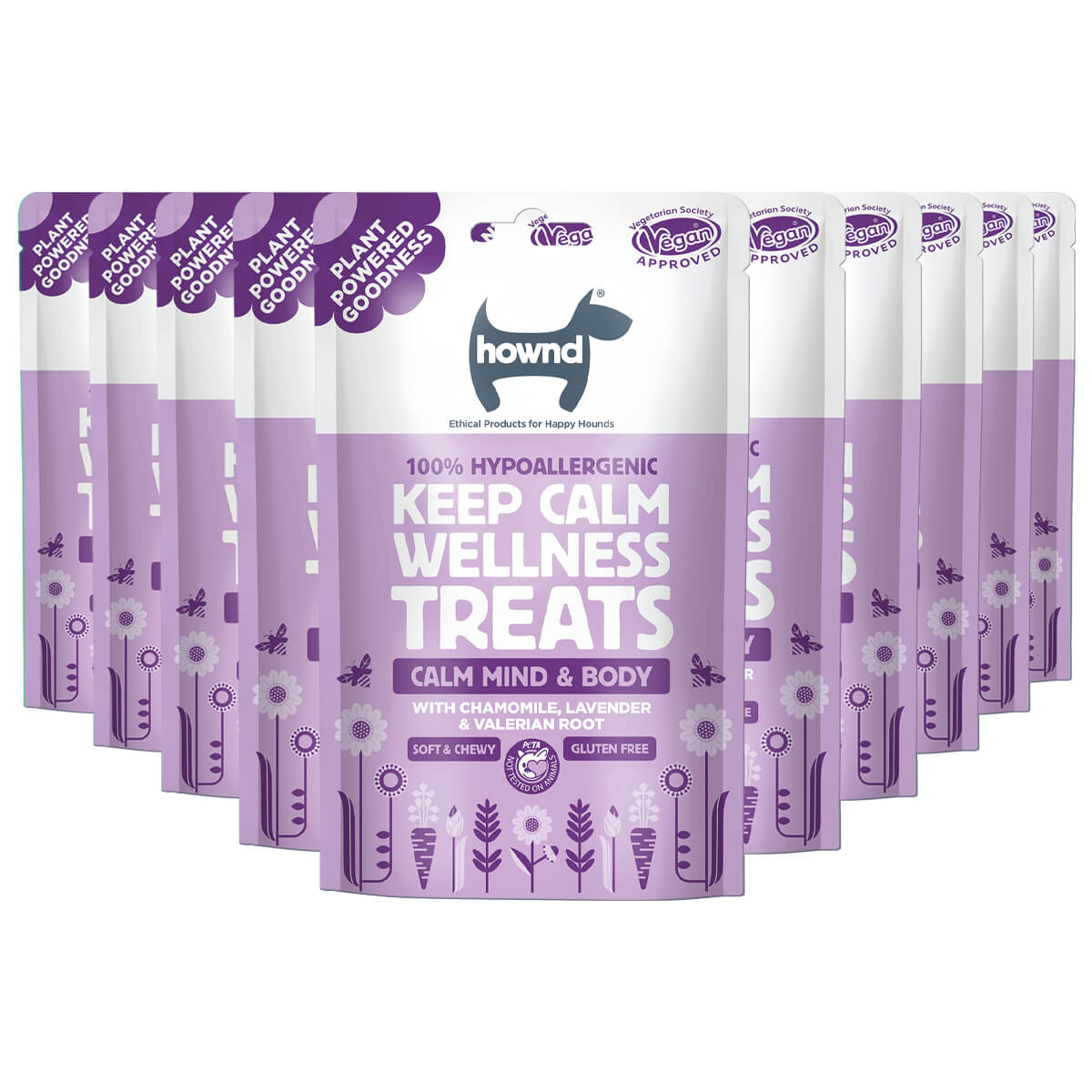 hownd keep calm vegan hypoallergenic wellness treats x 10 pack